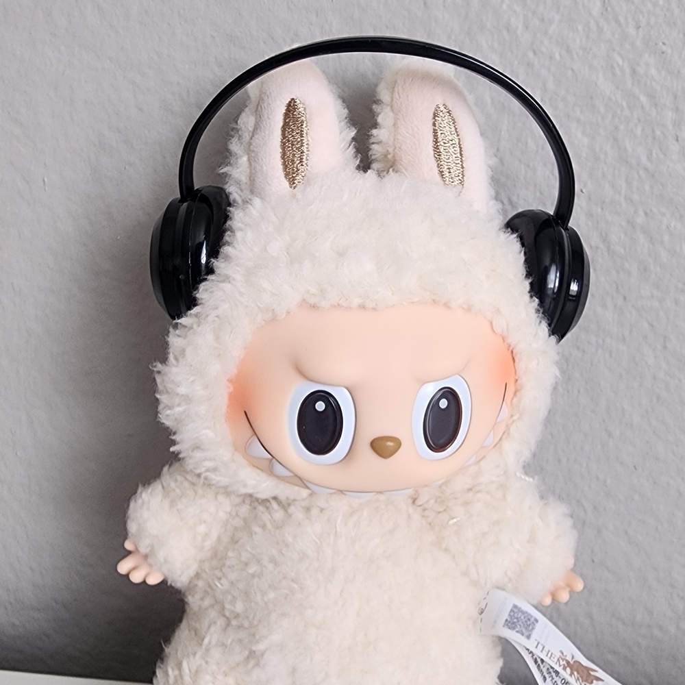 LABUBU Sized Black Plastic Headphones